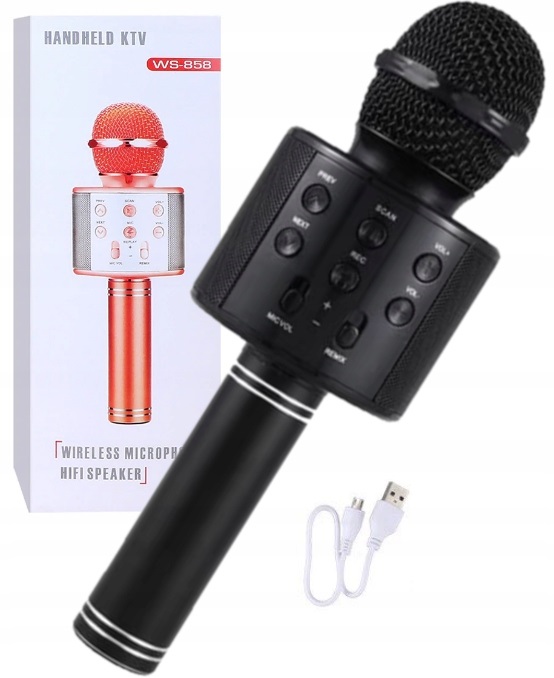 Belaidis “Karaoke” mikrofonas (juodas)