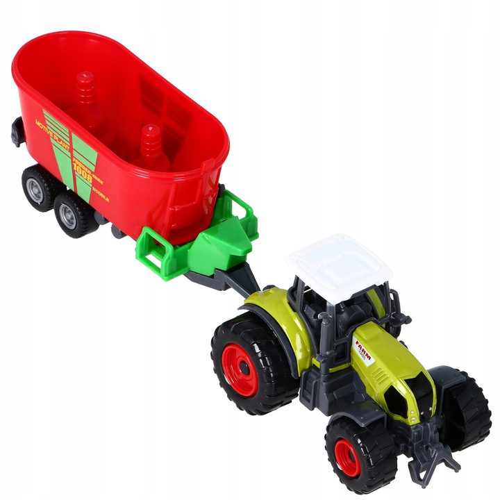 Žaislinių 2 x traktorių ir 4 x priekabų rinkinys