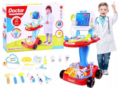 Vaikiškas gydytojo rinkinys su vežimėliu