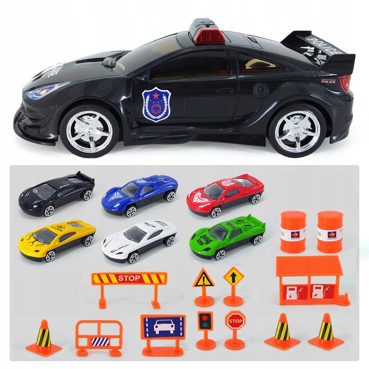 Žaislinė policijos mašina su priedais