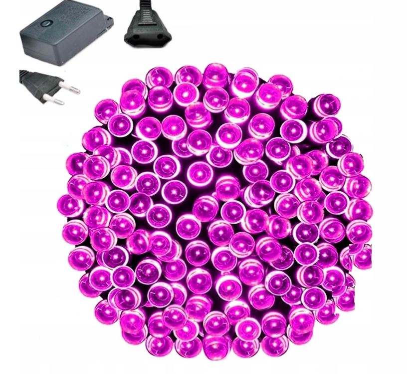 100 LED lempučių kalėdinė girlianda (rožinė)
