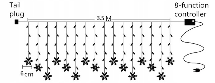 96 LED girlianda – Snaigės 3,5 m