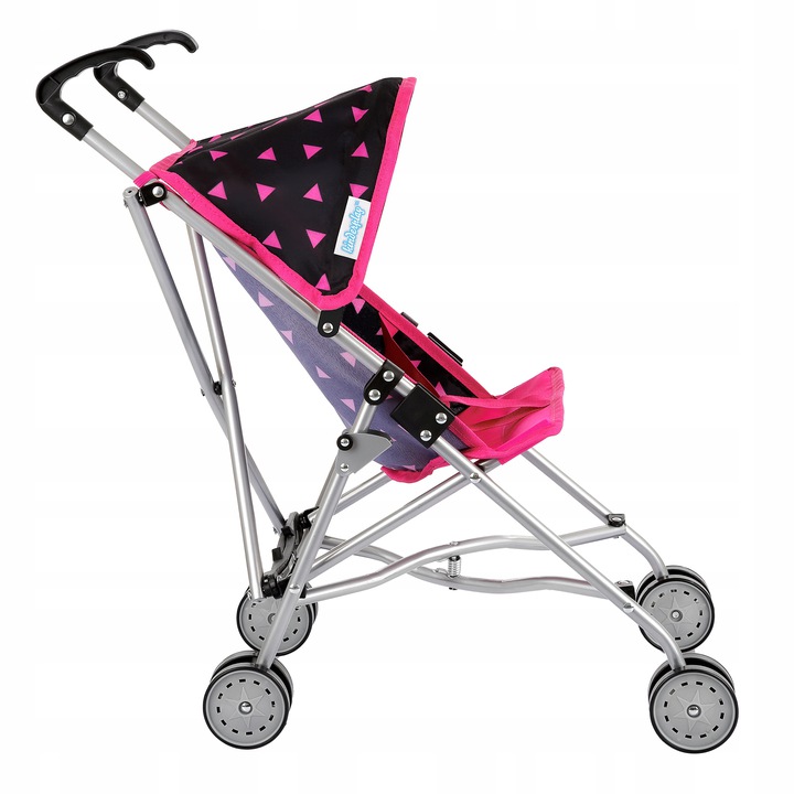 Lėlės vežimėlis Kinderplay (juodas, rožinis)