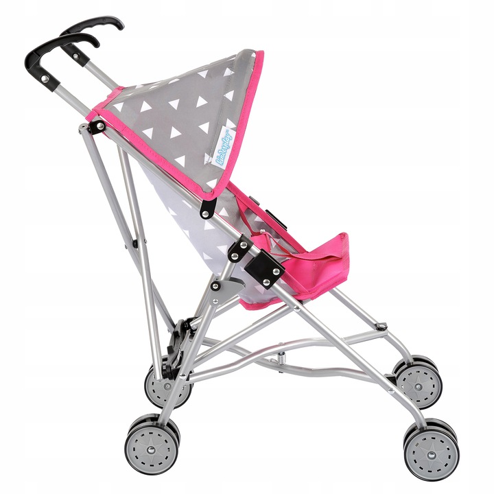 Lėlės vežimėlis Kinderplay (pilkas, rožinis)