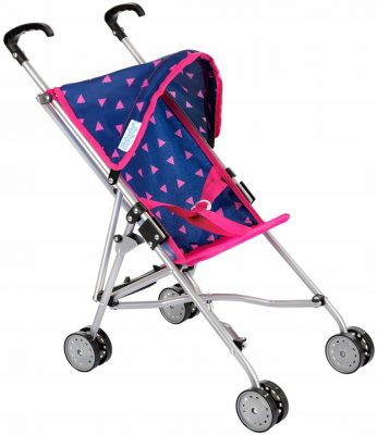 Lėlės vežimėlis Kinderplay (mėlynas, rožinis)