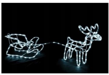 LED dekoracija 3D šviečiantis elnias su rogutėmis (140 cm)