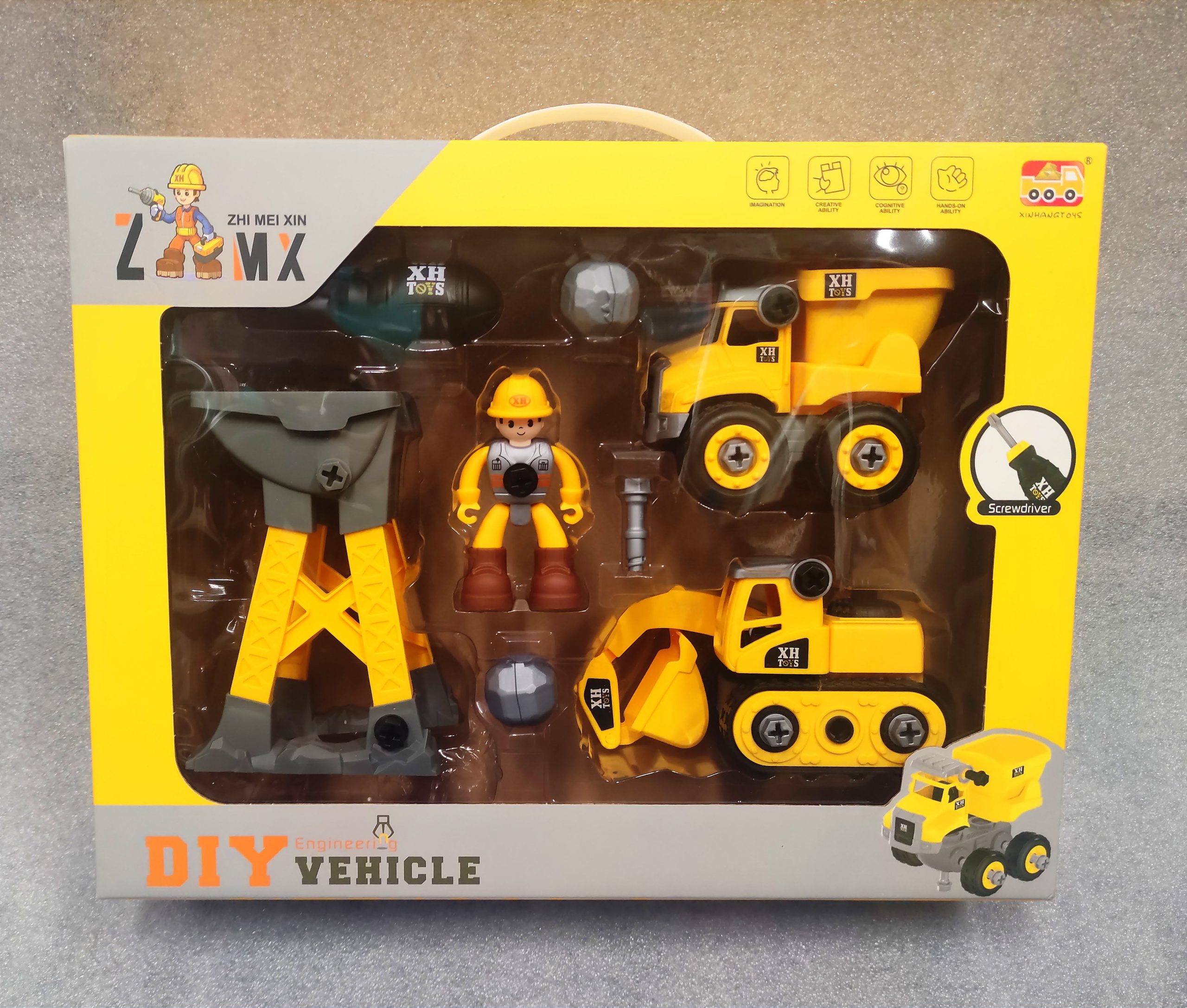 Žaislinių surenkamų sunkvežimių
