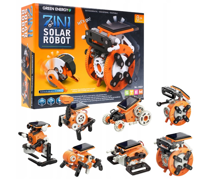 Mini saulės robotų rinkinys 7 in 1